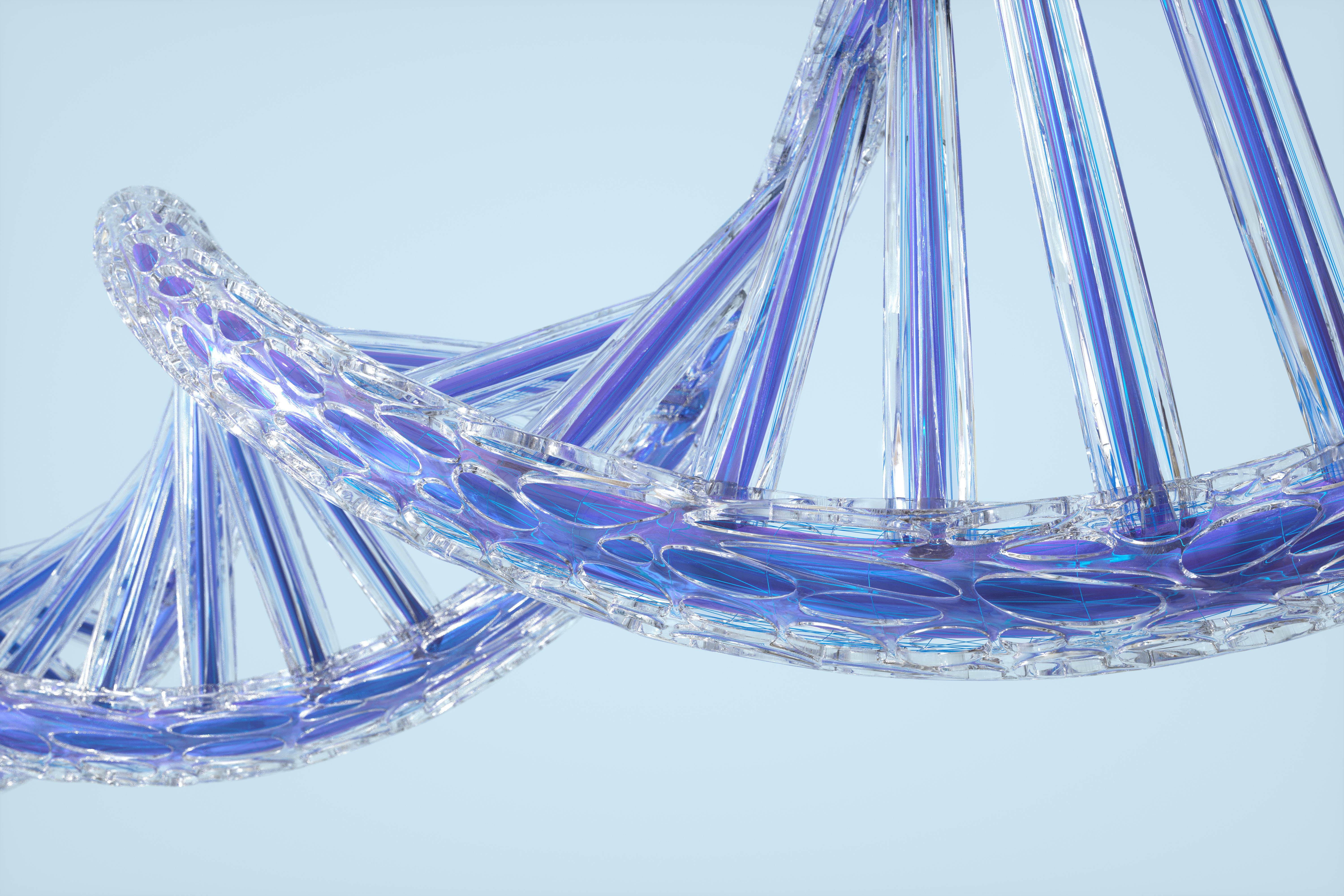 futuristic organic shaped DNA structure
