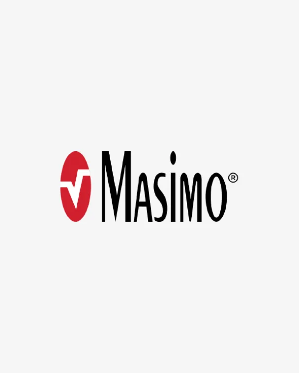 Masimo logo on a pale gray background
