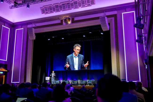 Will Somers speaks on stage at the 2026 Danaher Summit